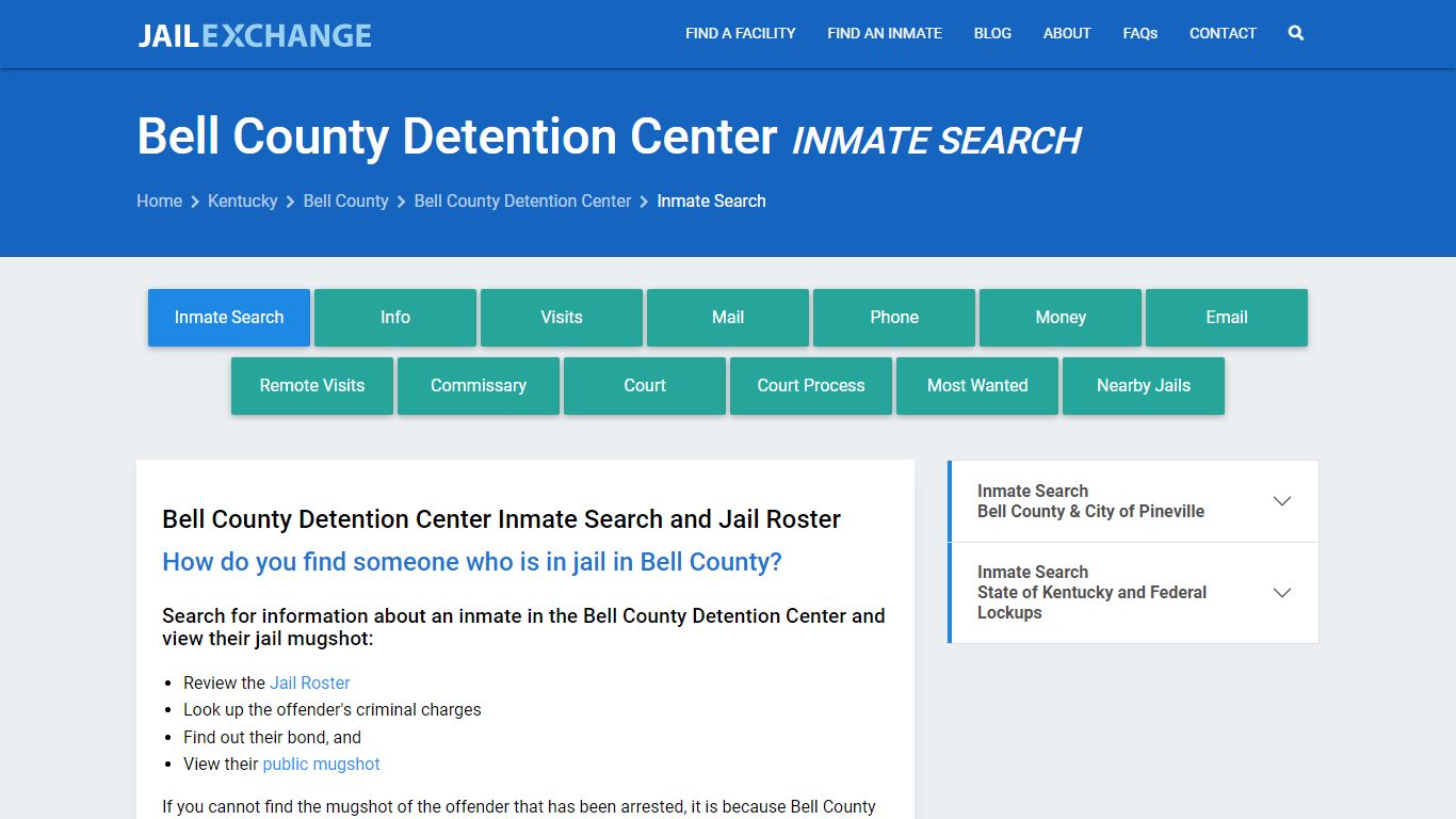 Bell County Detention Center Inmate Search - Jail Exchange