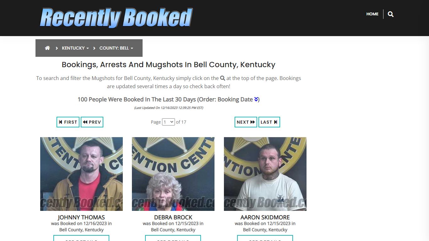 Recent bookings, Arrests, Mugshots in Bell County, Kentucky